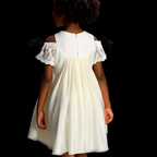 Vivienne Ebony Bow Lace Dress