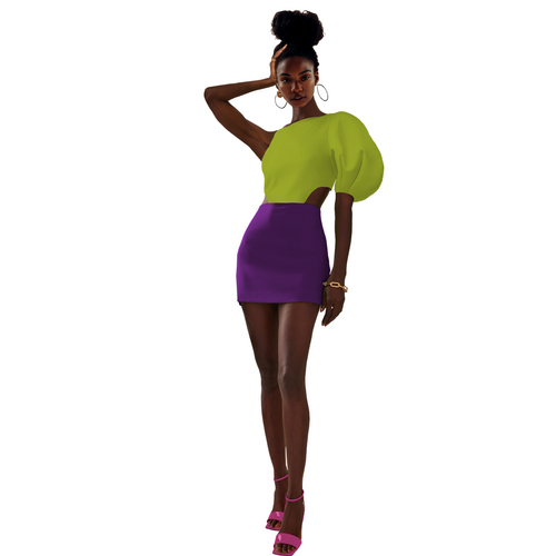 Model wearing a Maison Aria Dress