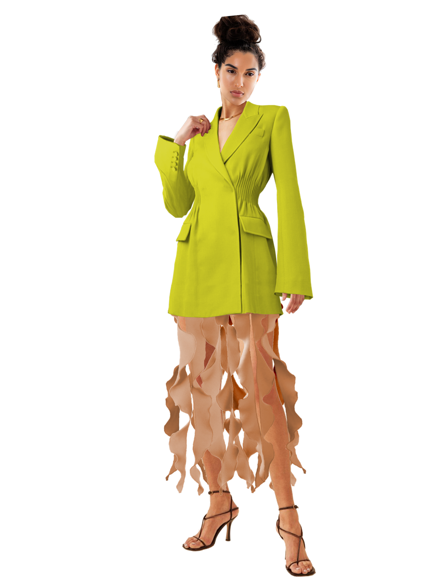 Yara Fringe Blazer Dress