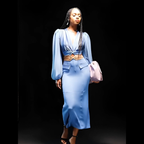 Frost Meadow Maxi Crepe Dress