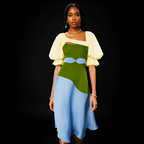 Harvest Cotton Crepe and Silk Midi Length Dress