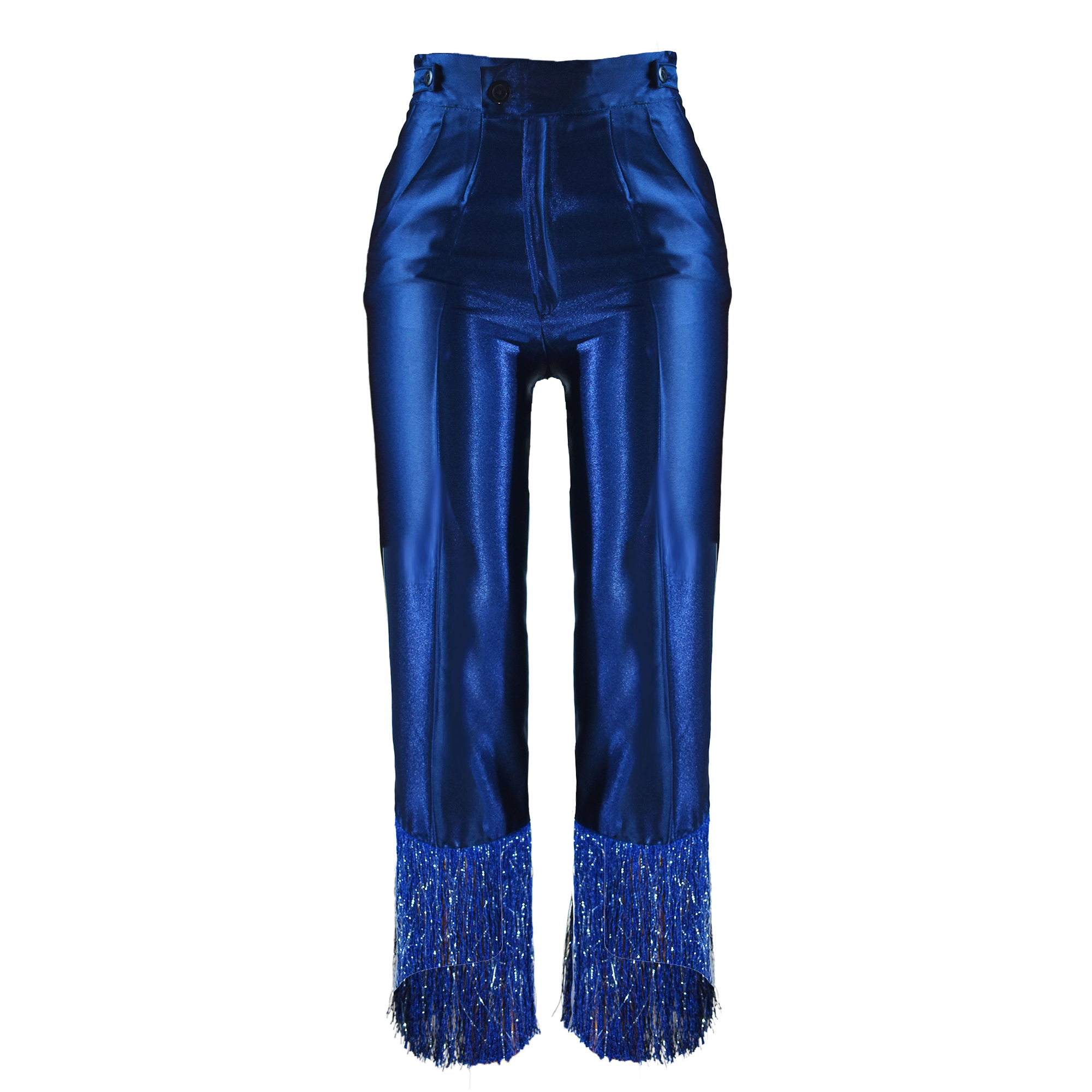 ÌLÚMÍNÀ Indigo Fringe Luxe Trousers