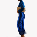 ÌLÚMÍNÀ Indigo Fringe Luxe Trousers