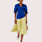 MWANGA Faux Wrap Silk Dress