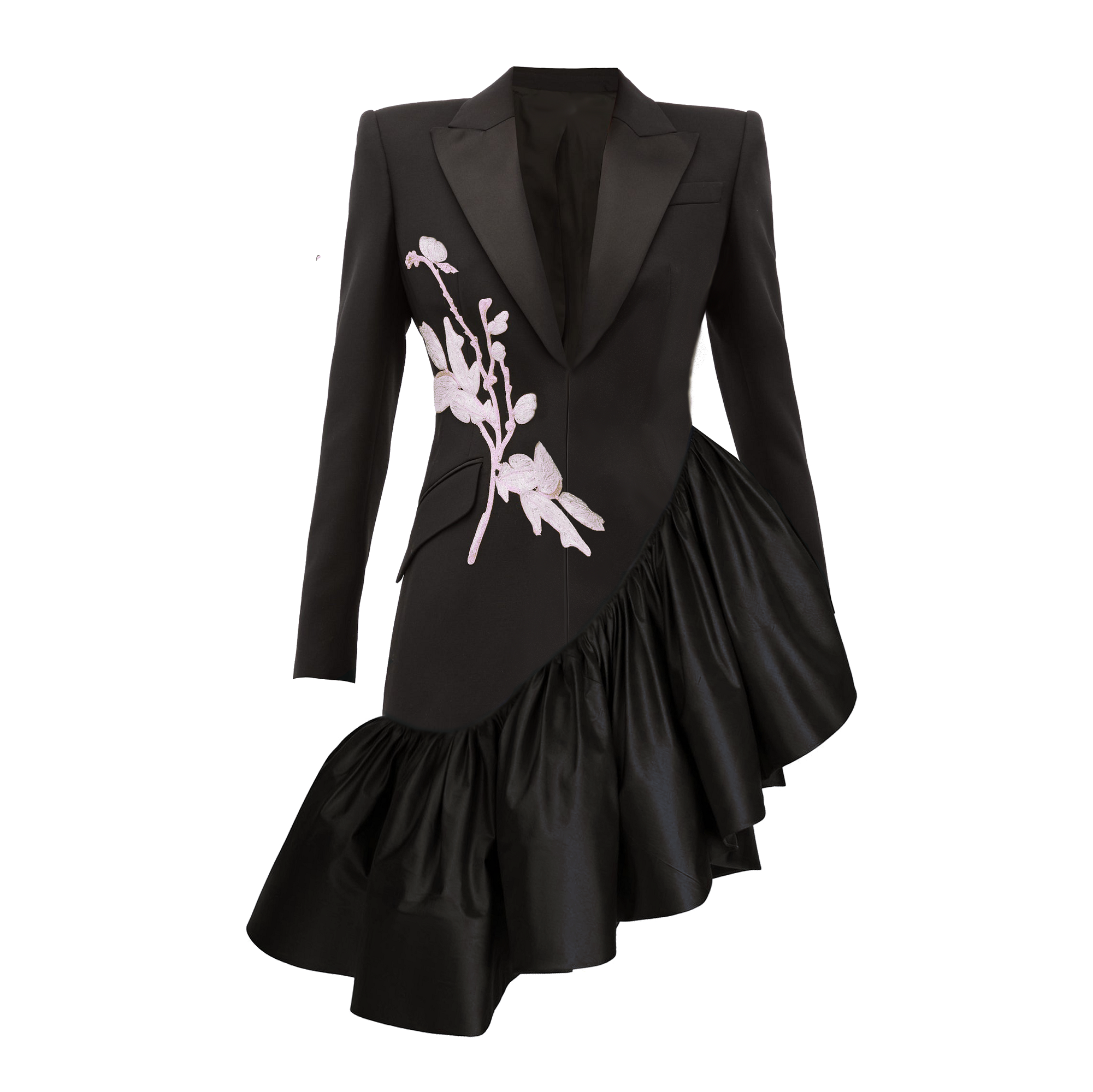 Sequin Petal Embroidered Blazer Dress