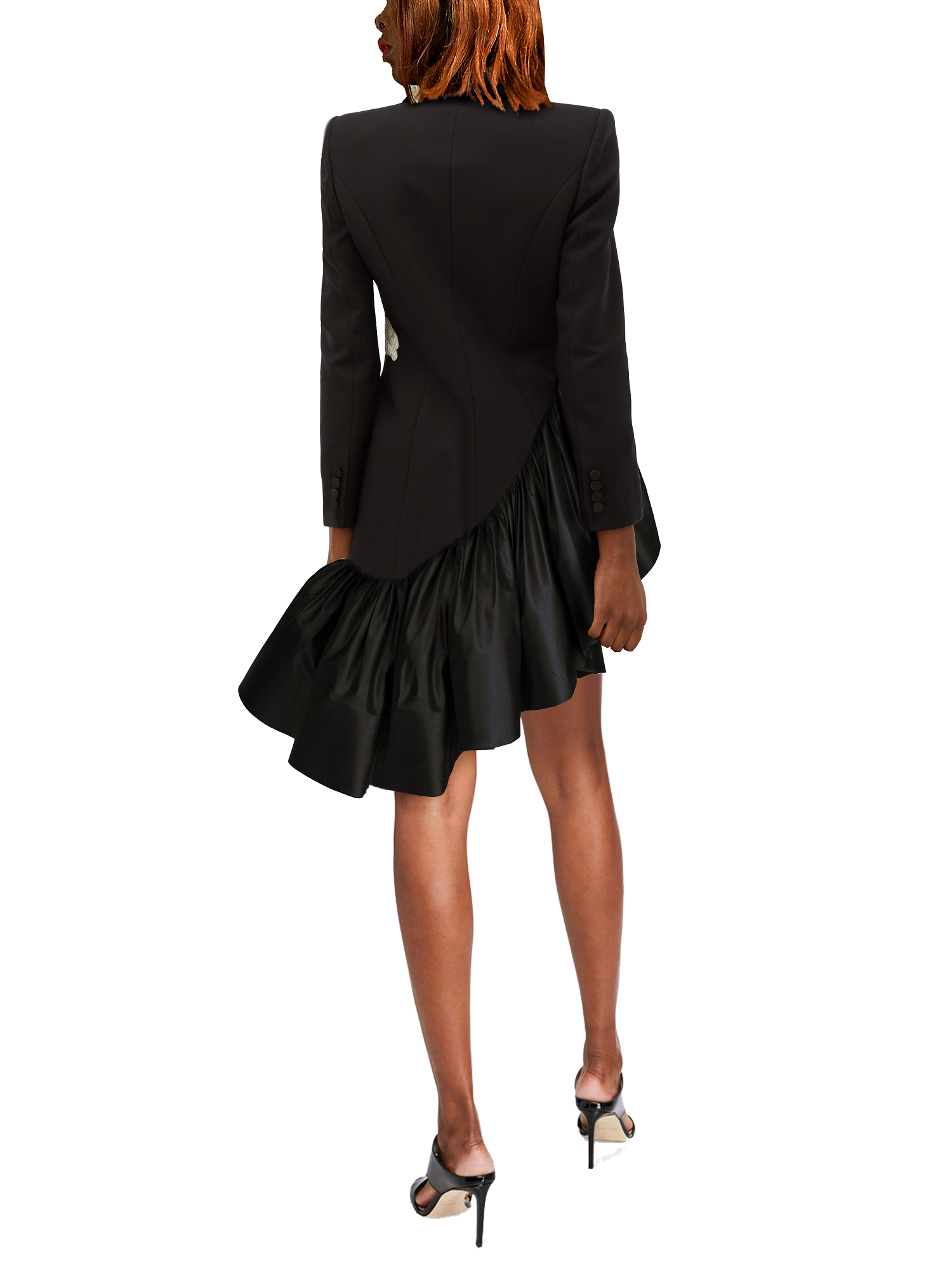 Sequin Petal Embroidered Blazer Dress