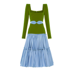 Field and Brook Cotton and Crepe Flared Dress