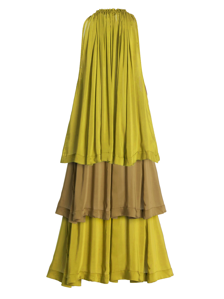 Piper Tiered Silk Crepe Maxi Dress