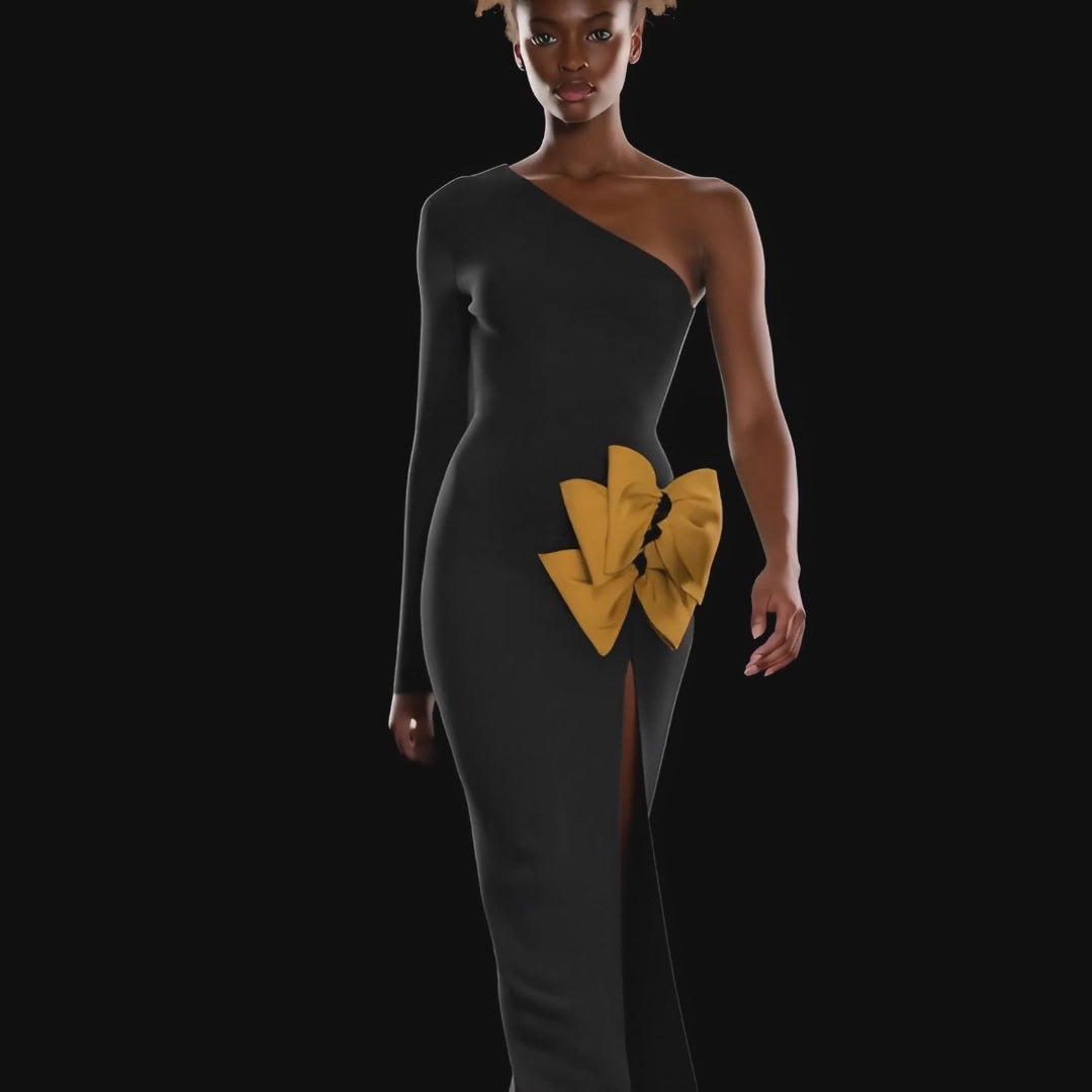 Bria Maxi Mono Sleeve Dress