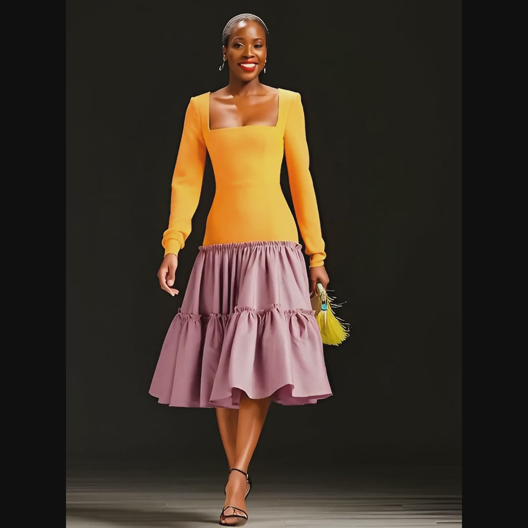 Honey Dew Crepe and Cotton Dress