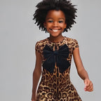 Leona Velvet Bow Leopard Dress