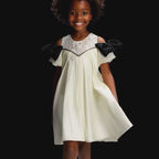 Vivienne Ebony Bow Lace Dress