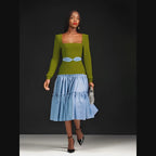 Field and Brook Cotton and Crepe Flared Dress