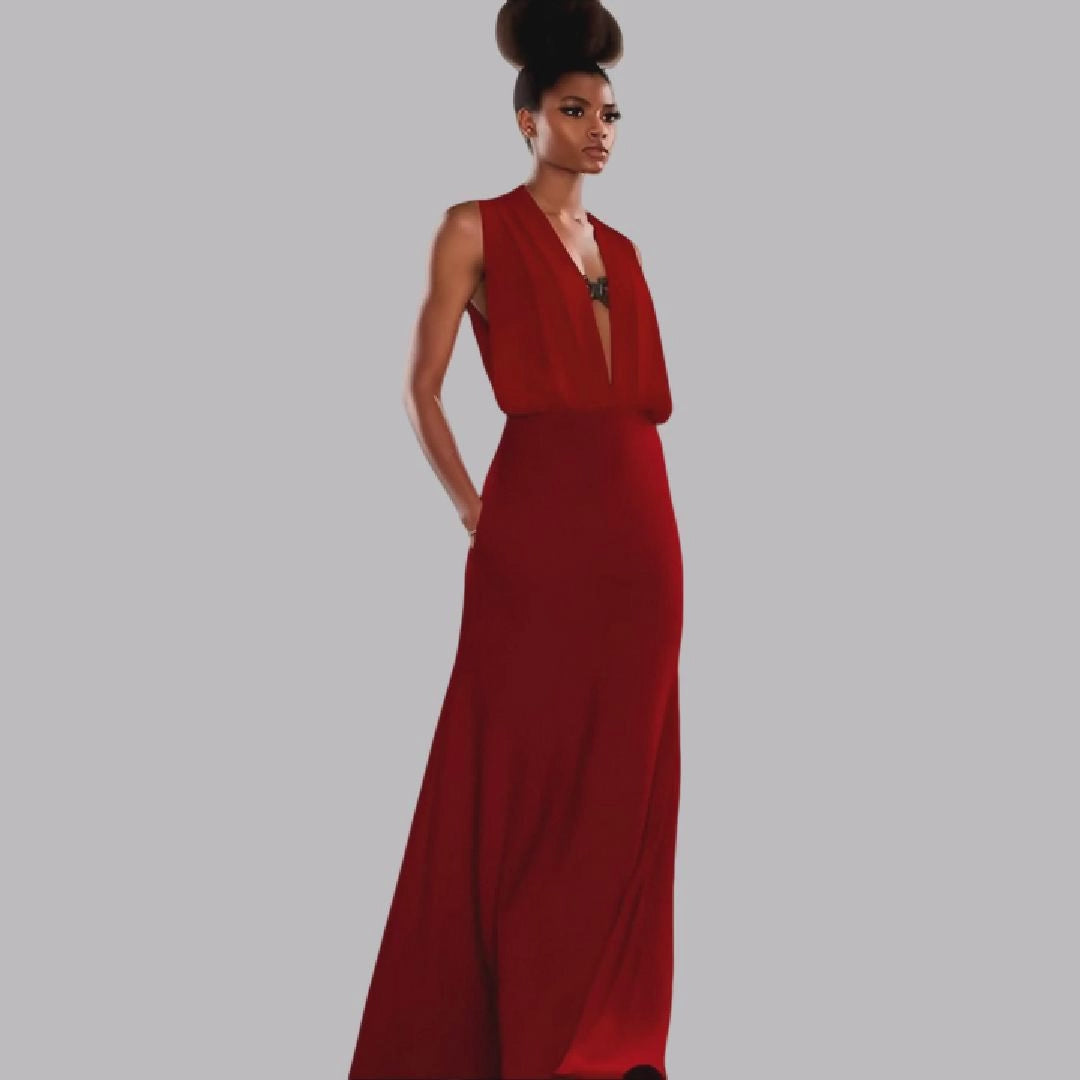 Aasma Maxi Silk Crepe Dress