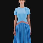 Isobail Accent Crepe and Cotton Flared Dress