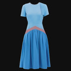 Isobail Accent Crepe and Cotton Flared Dress