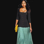 Alice Checked Crepe and Cotton Flared dress