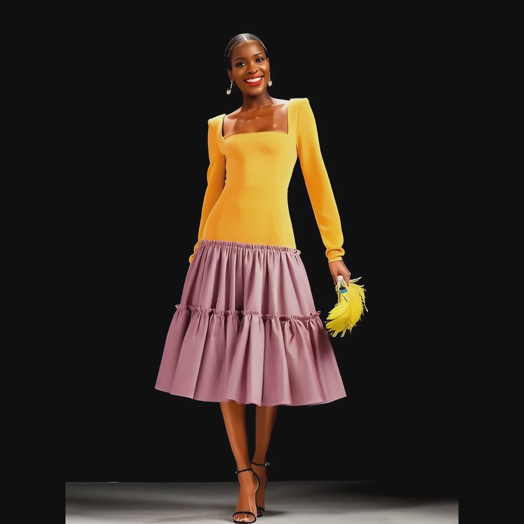 Honey Dew Crepe and Cotton Dress