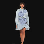 Rosebud Satin Shirt Dress