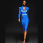 November Midi Crepe and Silk Blazer Dress