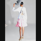 Poplin Tiered Color Block Dress