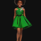 Emerald Blossom Mini Dress