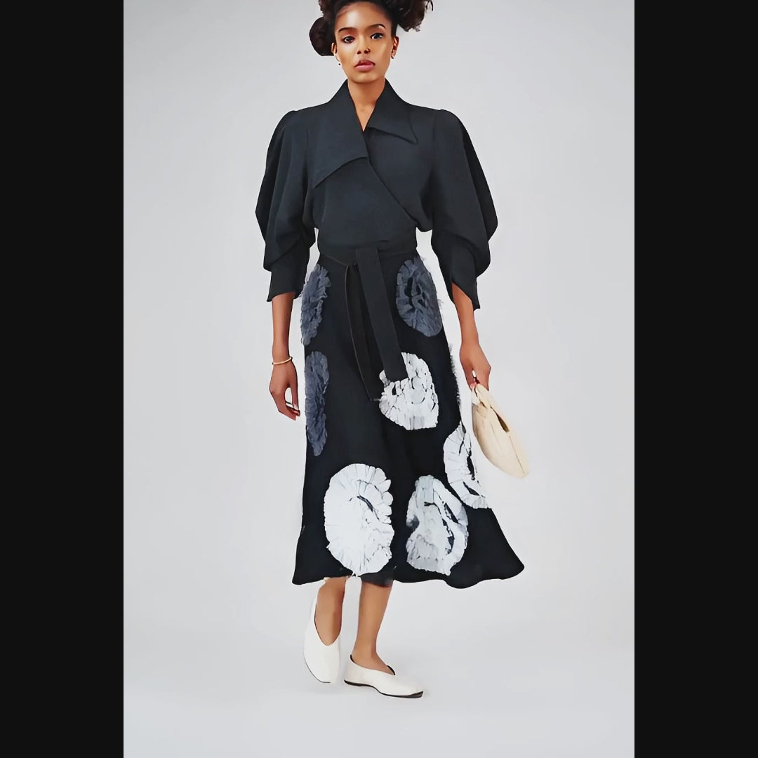 KIFARU Sculpted Wrap Blouse