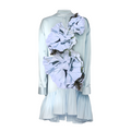 Light blue dress with floral embellishments on a white background