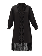 Tega Beaded Fringed Crepe Tunic