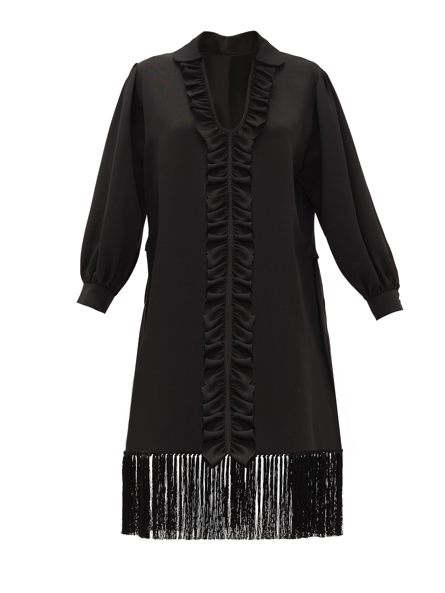 Tega Beaded Fringed Crepe Tunic