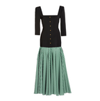 Alice Checked Crepe and Cotton Flared dress