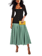 Alice Checked Crepe and Cotton Flared dress