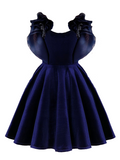 Amethyst Royale Ruffle Velvet Dress
